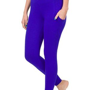 ZENANA SMALL BRUSHED MICROFIBER FULL LENGTH YOGA POCKETS LEGGINGS